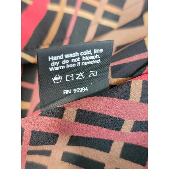 HALSTON LIFESTYLE Button Up Top BLOUSE SZ 10 Checkered Red & Black  NEW #C - Picture 9 of 9